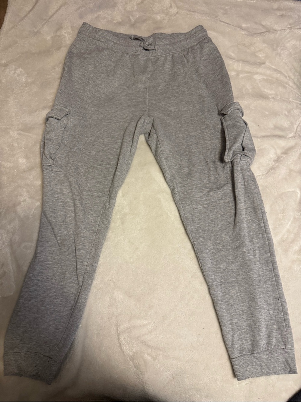 Men Medium Gray Cargo Pocket Jogger Pants